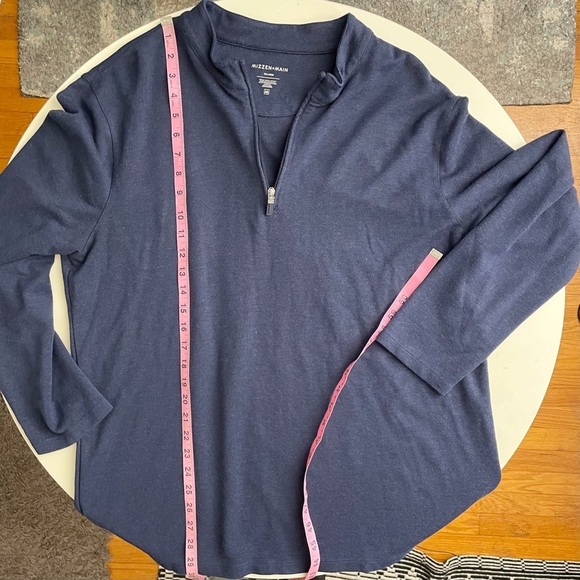 Mizzen+Main Men’s ProFlex Quarter Zip Pullover Navy Heather Size XXL - Picture 2 of 7